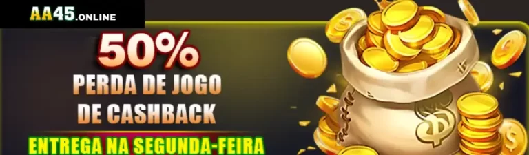 Jogador recebendo 50% de cashback no AA45 cassino após perdas em jogos selecionados
